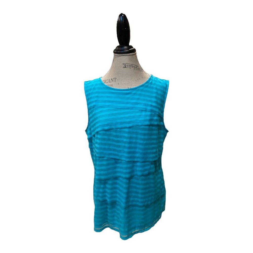Dana Buchman Lined & Layered Sleeveless Top Turquoise Women's Size XL